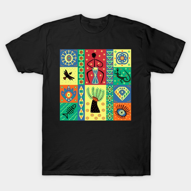 Tribal Blocks T-Shirt by implexity